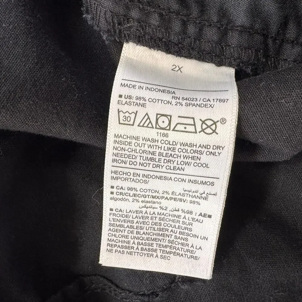 Old Navy OG High Rise Chino 2X Black Womens Shorts Cotton Spandex
